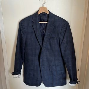 Banana Republic Navy Plaid Blazer. Size: 38R.